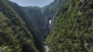 Slap Boka (cascade Boka), la plus haute cascade de Slovénie, à proximité de Bovec, Alpes Juliennes, Triglav